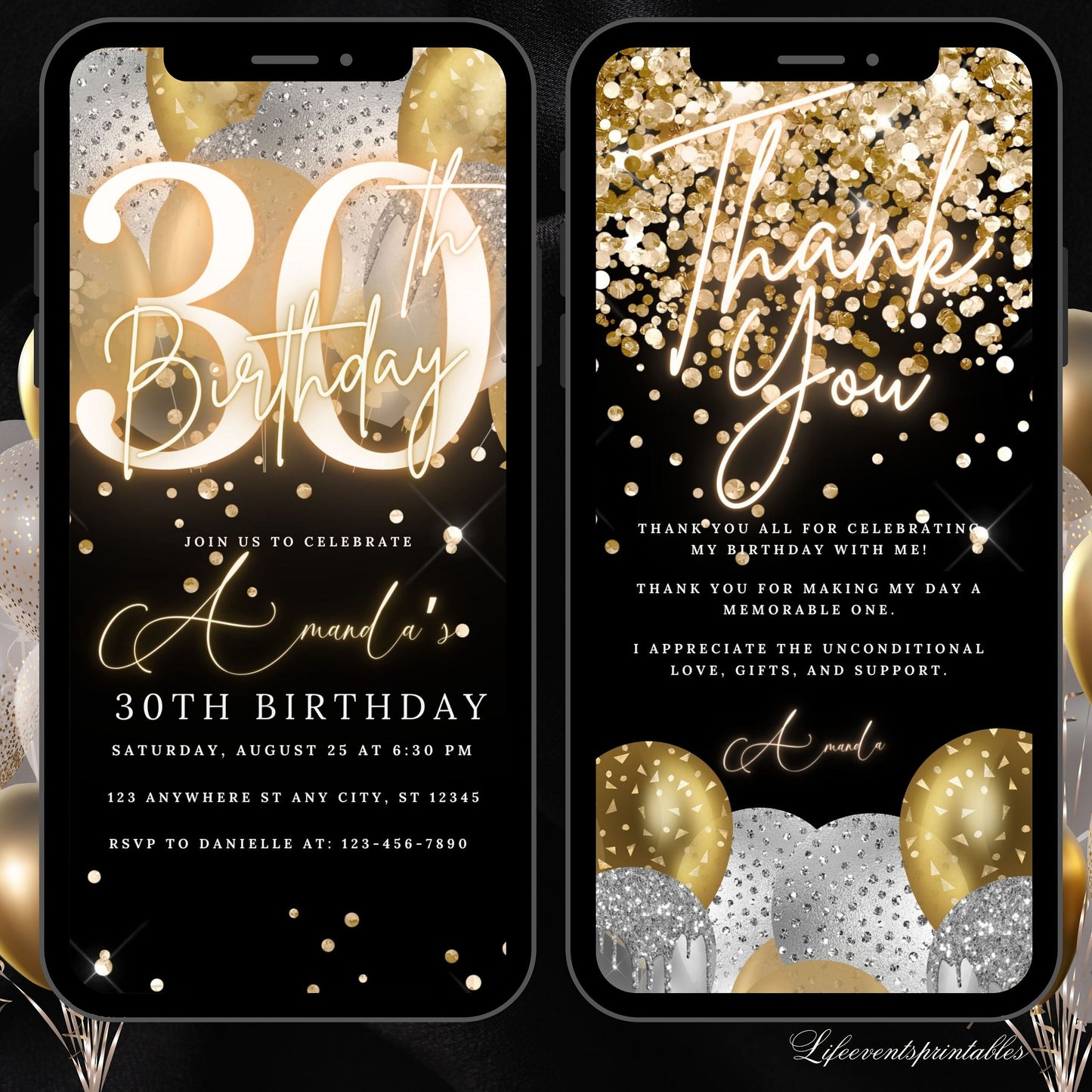 Digital 30th Birthday Invitation, 30th E-Invite, 30th Birthday Evite, 30th Party Invitation, Digital 30th Invitation, Digital Invitation